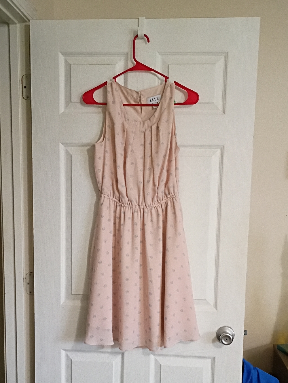 Elle .  Blush Pink Sleeveless Elastic Waist Dress